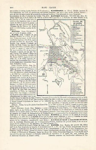 LAMINA ESPASA 21151: Plano de Kandy Sri Lanka