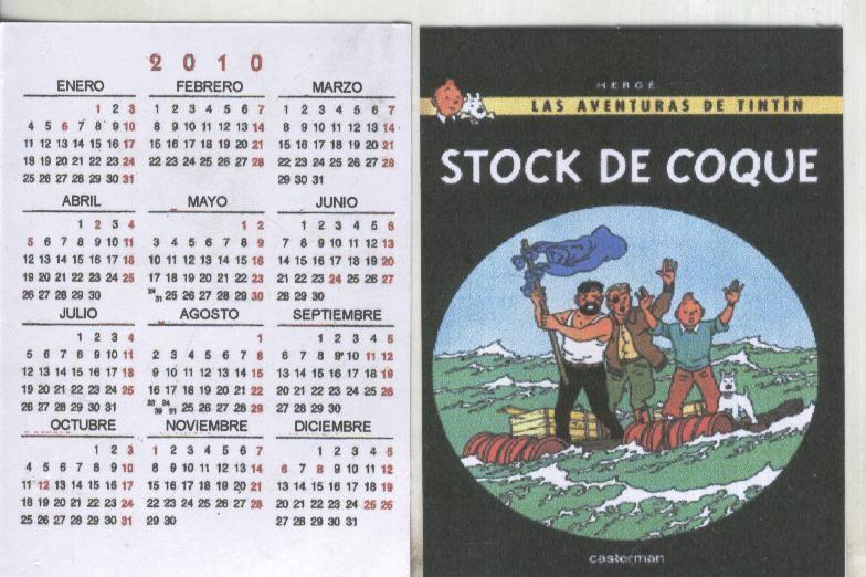 Calendario bolsillo 2010: Tintin: Stock de coque