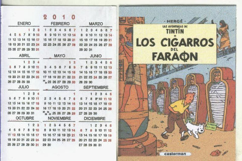 Calendario bolsillo 2010: Tintin: Los cigarros del faron