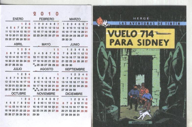 Calendario bolsillo 2010: Tintin: Vuelo 714 para Sidney