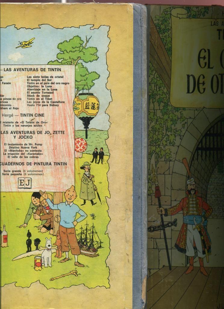 Tintin: el cetro de Ottokar (lomo tela, mal estado cubierta, quinta edicion 1972)