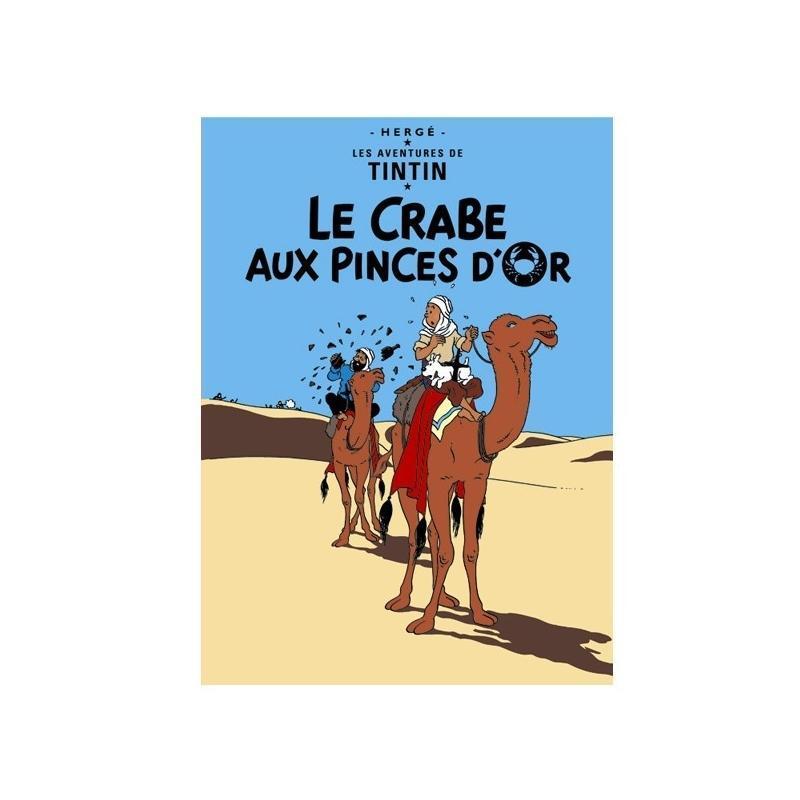 Postal (postcard) portada Tintin en 'Le crabe aux pinces d'or'- El cangrejo de las pinzas de oro (ref. #30077)