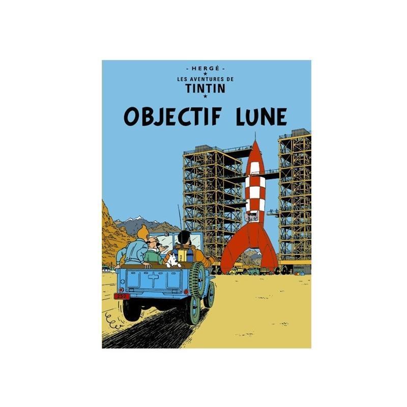 Postal (postcard) portada Tintin 'Objectif Lune' - Objetivo: la Luna (ref. #30084)