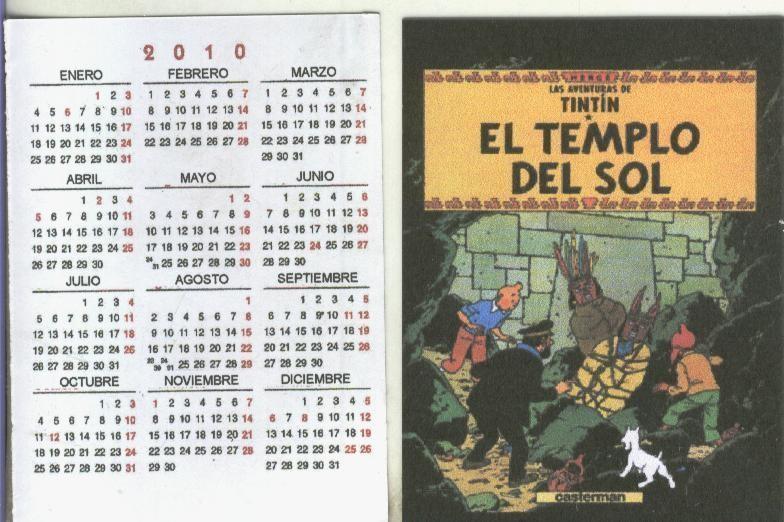 Calendario bolsillo 2010: Tintin: El templo del sol