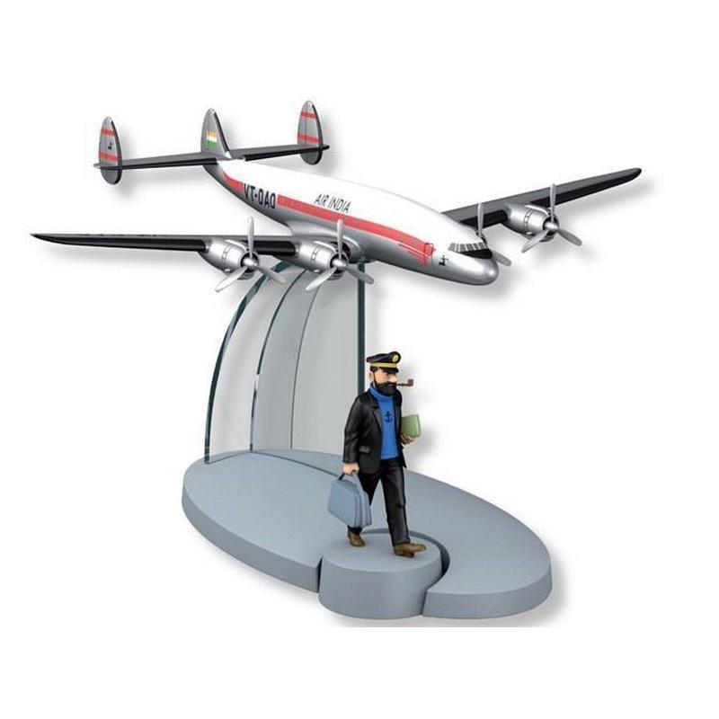 Avion Tintin con figura de Haddock: avion AIR INDIA VT-DAO del album Tintin en el Tibet 2016 (ref. #29547)