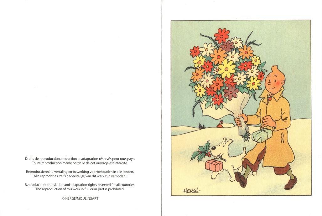 Postal de navidad Tintin: flores 2011  (ref. #31305)