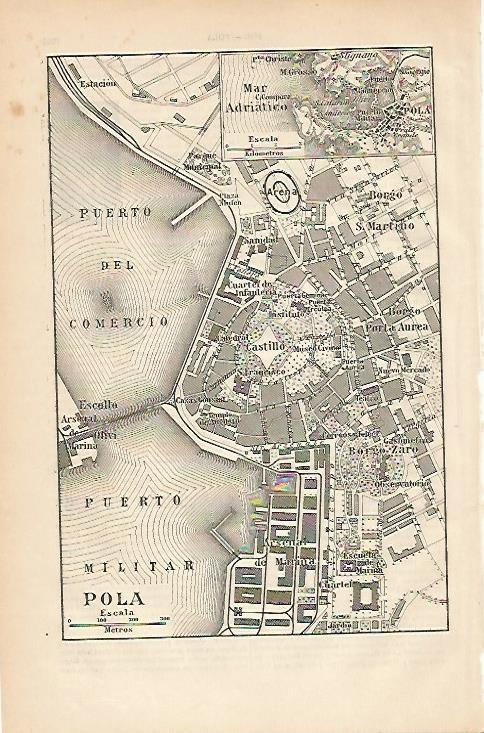 LAMINA ESPASA 3334: Mapa de Pola Italia