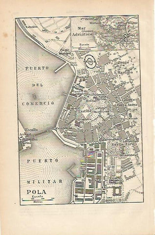 LAMINA ESPASA 3334: Mapa de Pola Italia