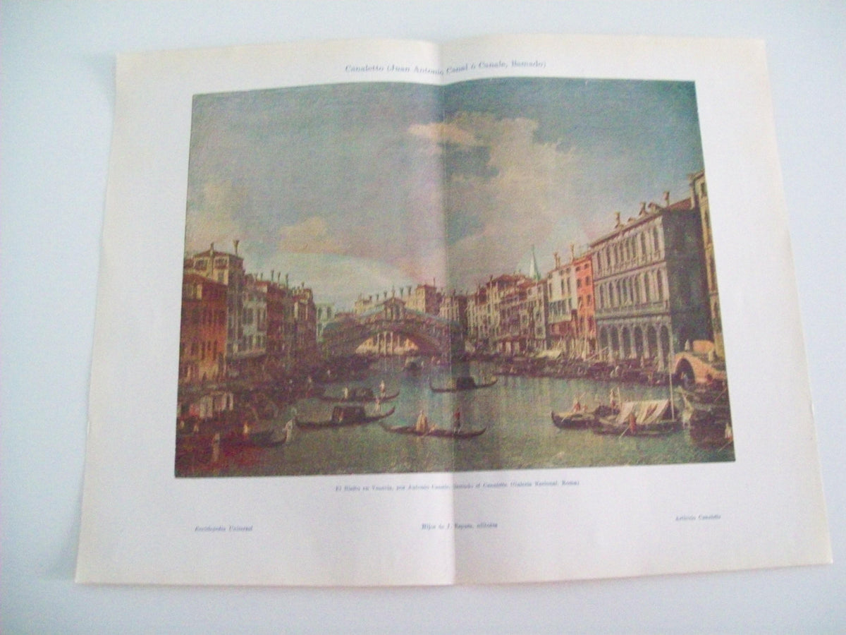 LAMINA ESPASA 4203: El Rialto en Venecia de Canaletto