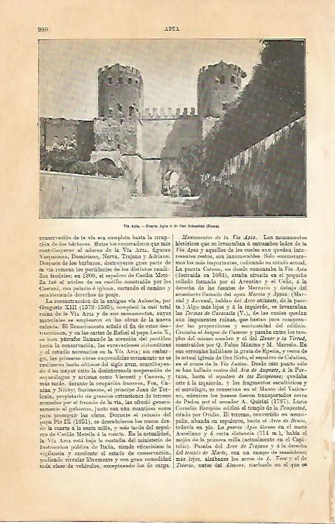LAMINA ESPASA 7057: Via Apia Roma