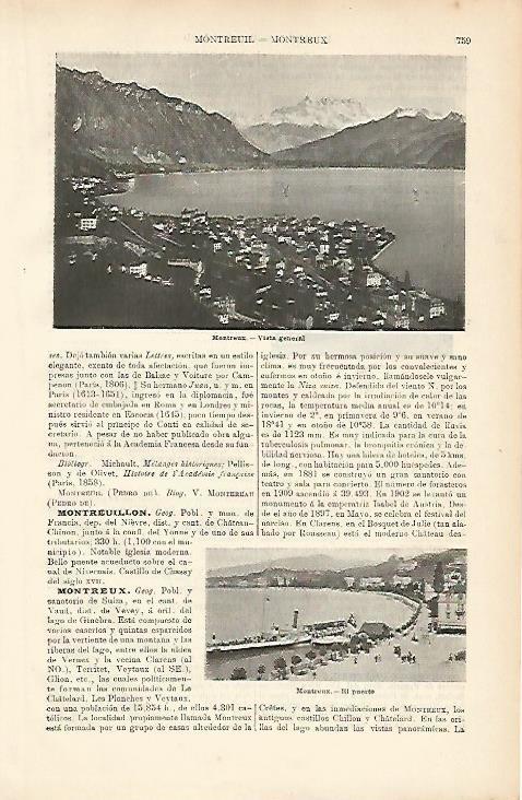 LAMINA ESPASA 8698: Vista general de Montreaux Suiza