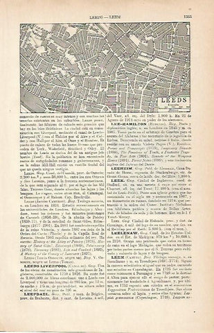 LAMINA ESPASA 9107: Plano de Leeds Inglaterra