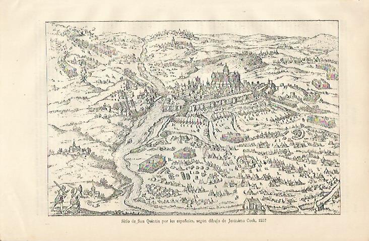 LAMINA ESPASA 10302: Plano del Sitio de San Quintin (1557)
