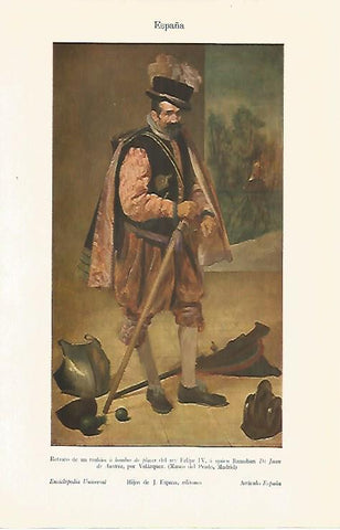 LAMINA ESPASA 10304: Retrato de un  truhan del rey Felipe IV por Velazquez