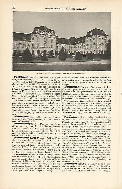LAMINA ESPASA Alemania 10462: Palacio de Pommersfelden Alemania