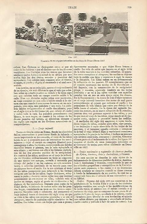 LAMINA ESPASA 11083: Concurso de maniquies infantiles en Deauville en 1927