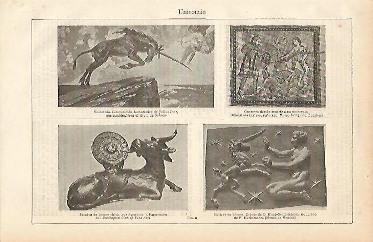 LAMINA ESPASA 12130: Representaciones de unicornios