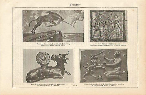 LAMINA ESPASA 12130: Representaciones de unicornios