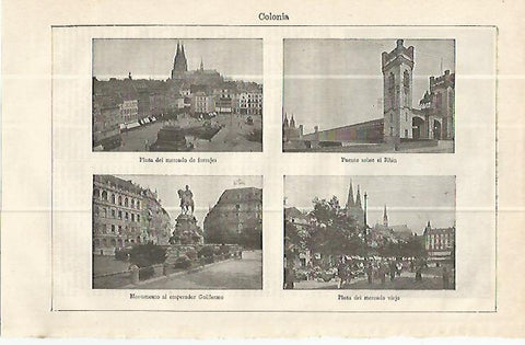 LAMINA ESPASA Alemania 13945: Vistas de Colonia Alemania