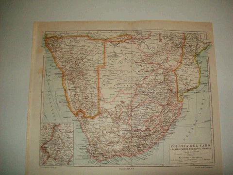LAMINA ESPASA 14608: Mapa de la Colonia del Cabo Africa
