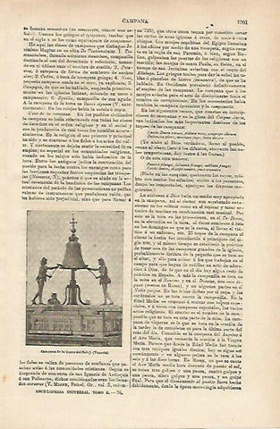 LAMINA ESPASA 14790: Campana de la Torre del Reloj en Venecia