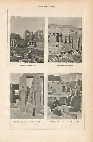 LAMINA ESPASA 11605: Vistas de Medinet Habu Egipto