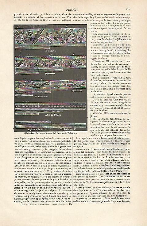 LAMINA ESPASA 16803: Distintivos del Cuerpo de Prisiones