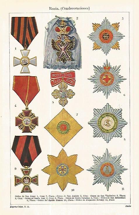LAMINA ESPASA 17079: Condecoraciones de Rusia