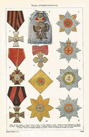 LAMINA ESPASA 17079: Condecoraciones de Rusia