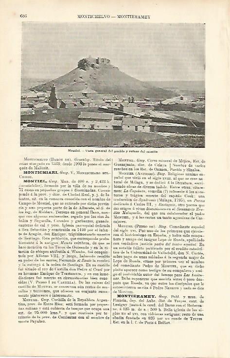 LAMINA ESPASA 8673: Vista general de Montiel Ciudad Real
