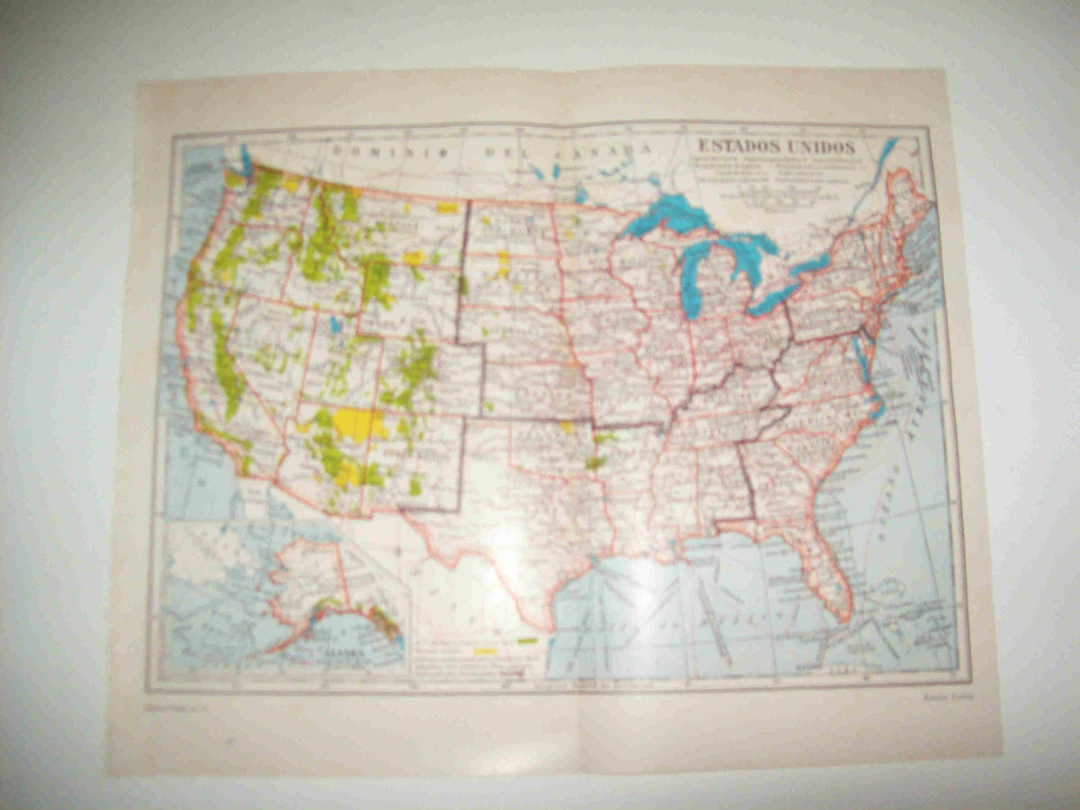 LAMINA ESPASA 16303: Mapa de Estados Unidos