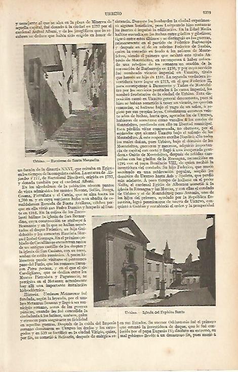 LAMINA ESPASA 12187: Vistas de Urbino