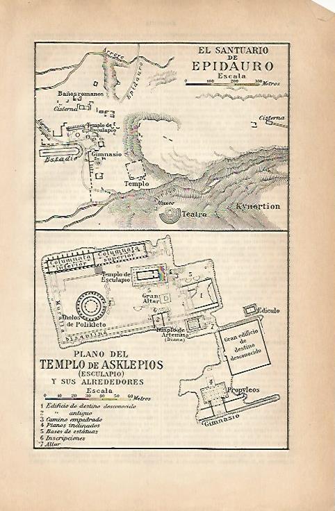 LAMINA ESPASA 18806: Plano del Santuario de Epidauro