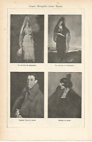 LAMINA ESPASA 1881: Cuadros de Jose Maria Lopez Mezquita