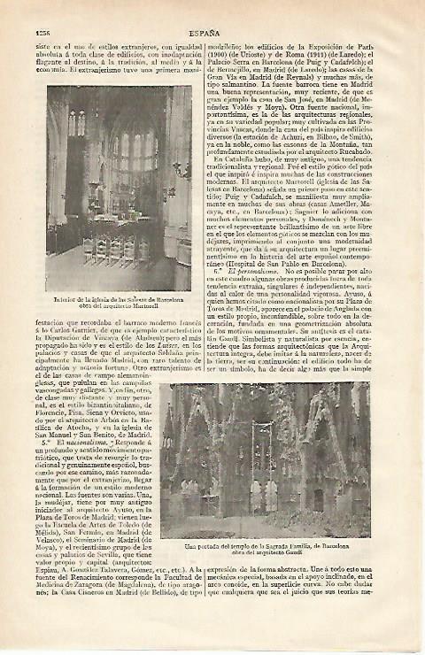 LAMINA ESPASA 20027: Portada de la Sagrada Familia de Gaudi en Barcelona