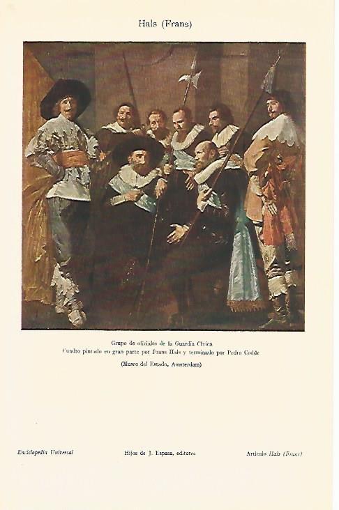 LAMINA ESPASA 549: Grupo de oficiales de la Guardia Civica Frans Hals