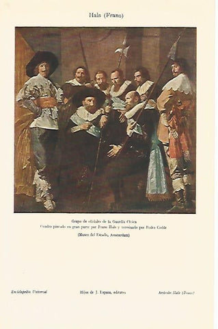 LAMINA ESPASA 549: Grupo de oficiales de la Guardia Civica Frans Hals