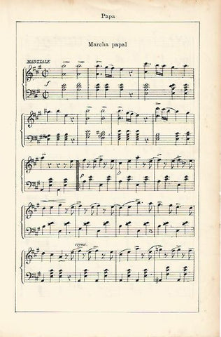 LAMINA ESPASA 1422: Marcha papal. Partitura
