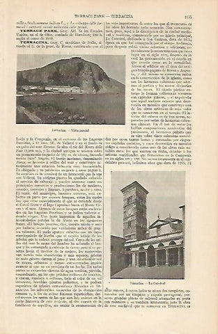 LAMINA ESPASA 2779: Vistas de Terracina Italia