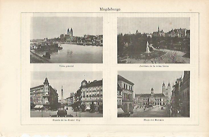 LAMINA ESPASA Alemania 3870: Vistas de Magdeburgo Alemania