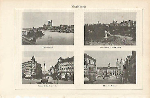 LAMINA ESPASA Alemania 3870: Vistas de Magdeburgo Alemania