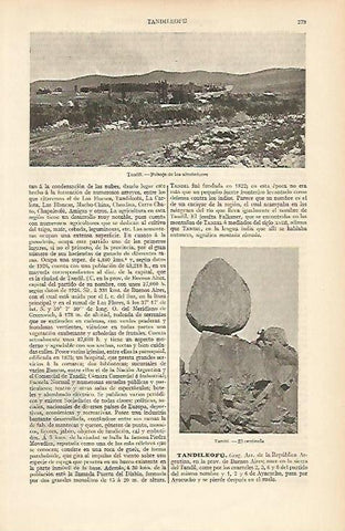 LAMINA ESPASA 6431: Vistas de Tandil  Argentina