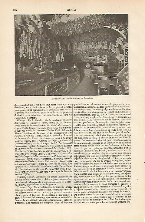 LAMINA ESPASA 8403: Interior de una tienda de Barcelona