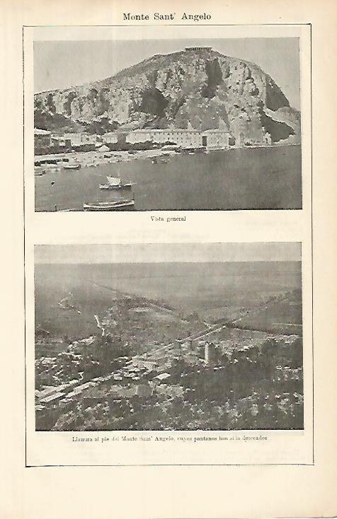 LAMINA ESPASA 8620: Vistas generales de Monte Sant Angelo Italia