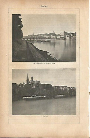 LAMINA ESPASA 9806: Vistas de Basilea Suiza