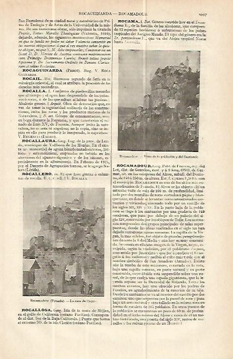 LAMINA ESPASA 13708: Vista de Rocamadour Francia