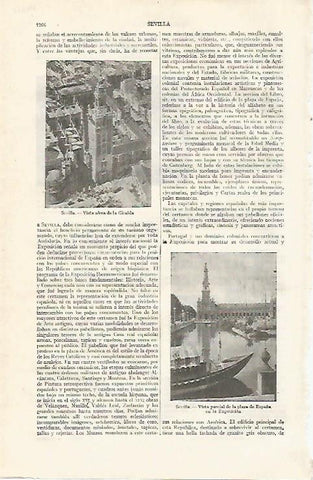 LAMINA ESPASA 14111: Vista aerea de la Giralda de Sevilla