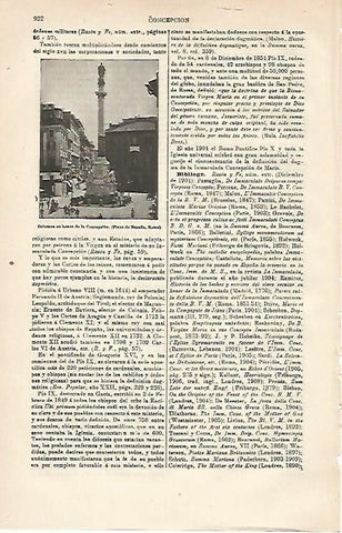 LAMINA ESPASA 14513: Columna de la Concepcion en Roma