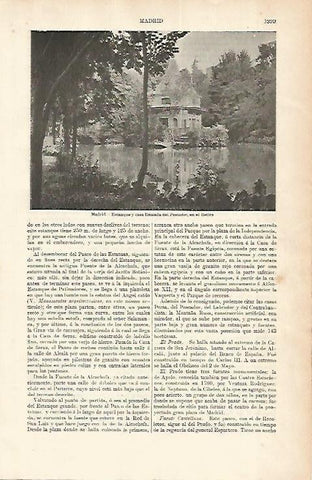 LAMINA ESPASA 1721: Estanque del Retiro Madrid