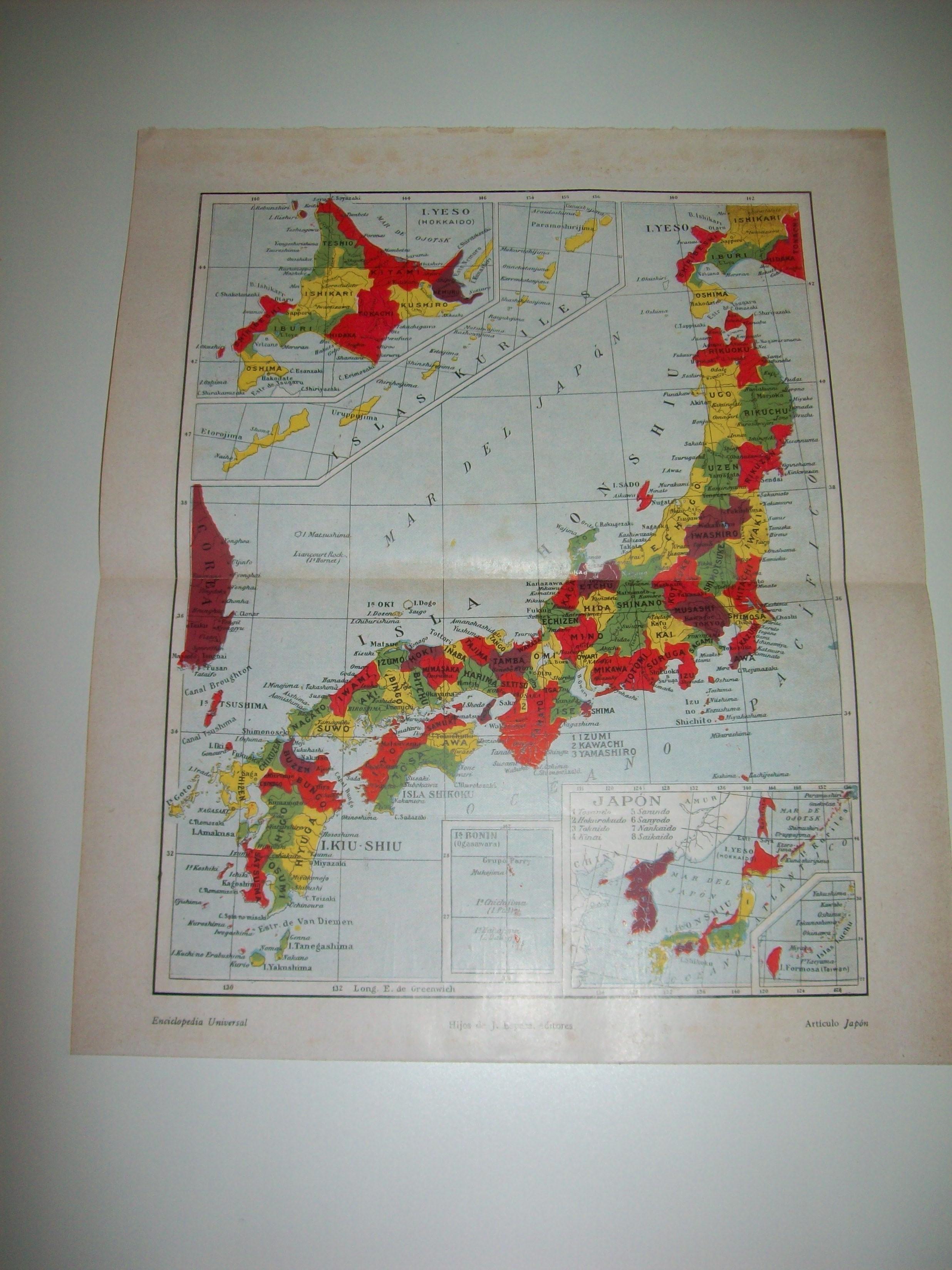 LAMINA ESPASA 6143: Mapa de Japon